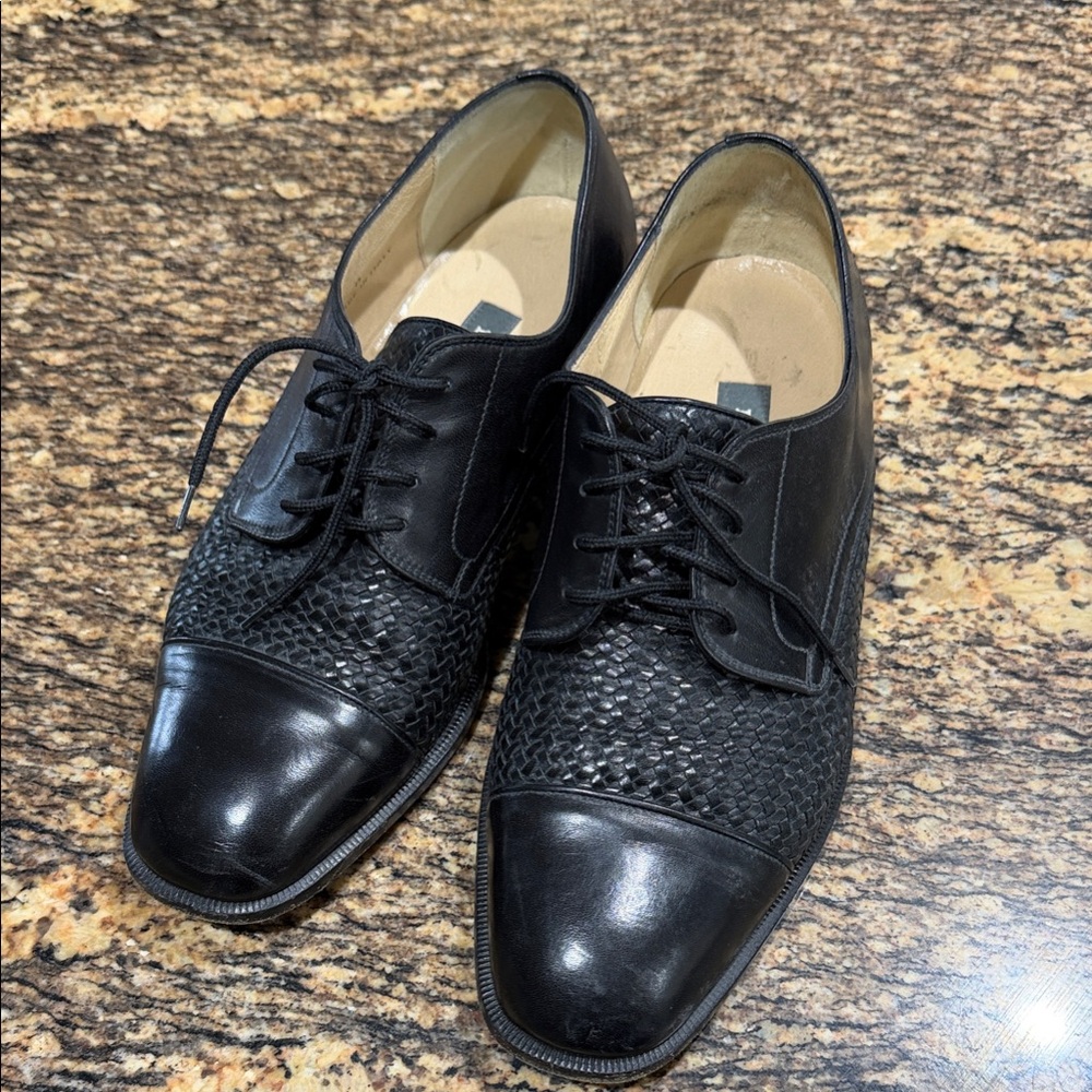 Bally Black Woven Men's Oxfords